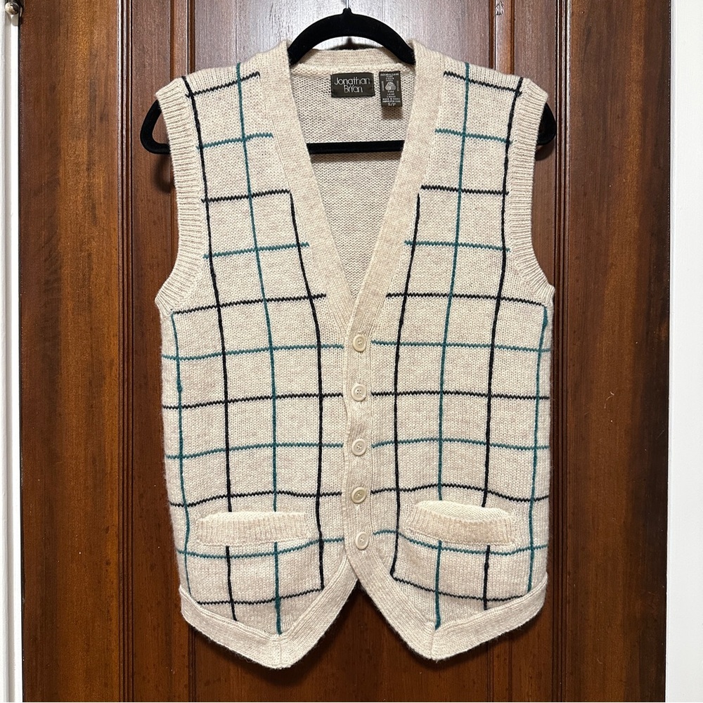 Vintage Plaid Wool Vest